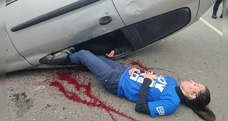 Simulado no Centro de PG chama a atenção para alto índice de acidentes