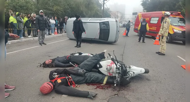 Simulado no Centro de PG chama a atenção para alto índice de acidentes