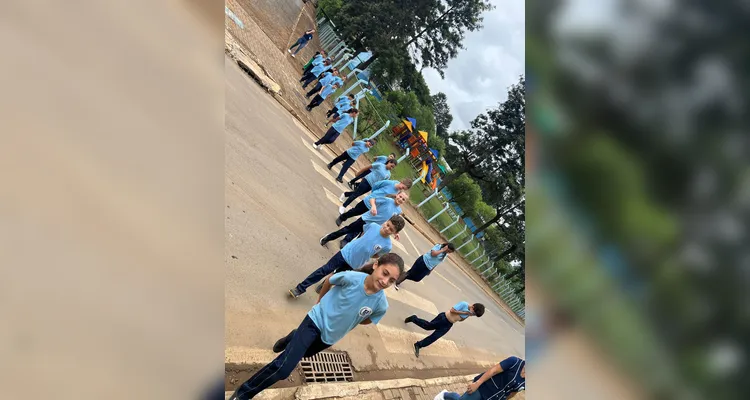 Os alunos também vistoriaram os arredores da escola e de casas vizinhas, visando eliminar focos da doença.