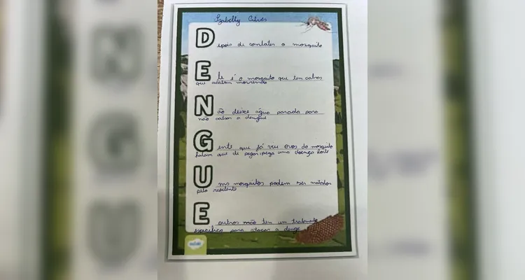 Outras atividades, como acrósticos, também foram desenvolvidas.