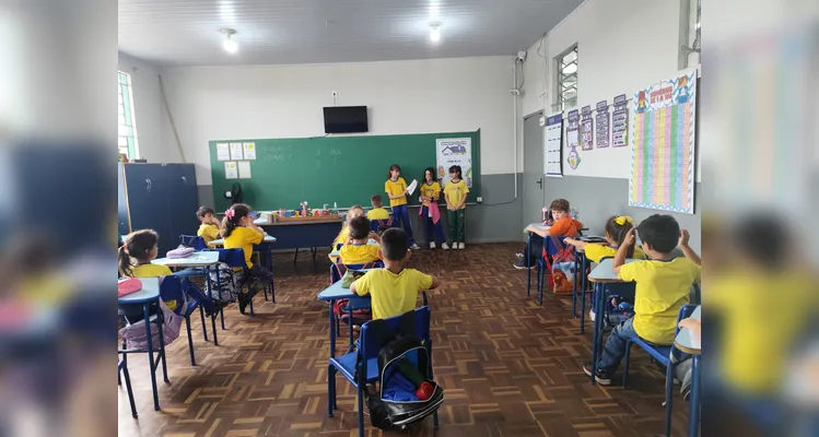 E como finalização, apresentaram seus trabalhos nas demais turmas da escola.
