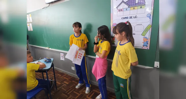 E como finalização, apresentaram seus trabalhos nas demais turmas da escola.