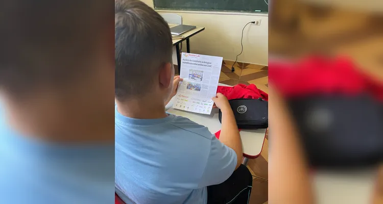 Os educandos criaram as perguntas para as entrevistas e na sequência escreveram os textos seguindo os padrões do gênero.