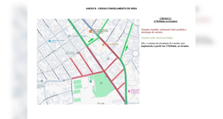 Já às 17h30, a circulação de veículos será autorizada novamente |