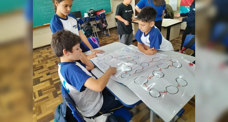 A turma também realizou jogos matemáticos em grupo, visando fortalecer os laços de amizade.