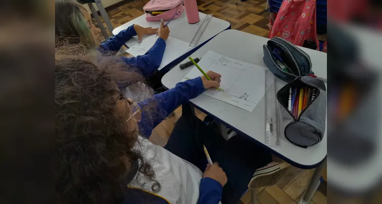 Em sala, os alunos também realizaram ilustrações sobre o tema estudado.