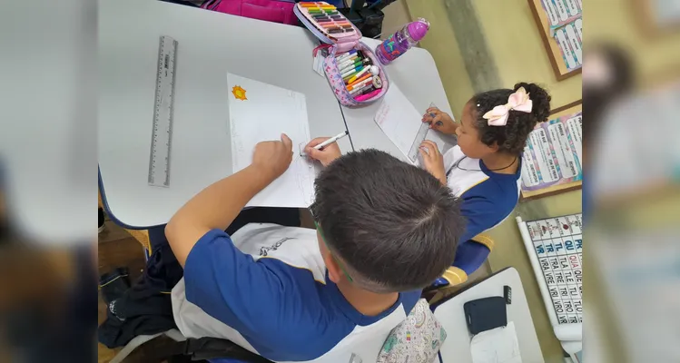 Em sala, os alunos também realizaram ilustrações sobre o tema estudado.