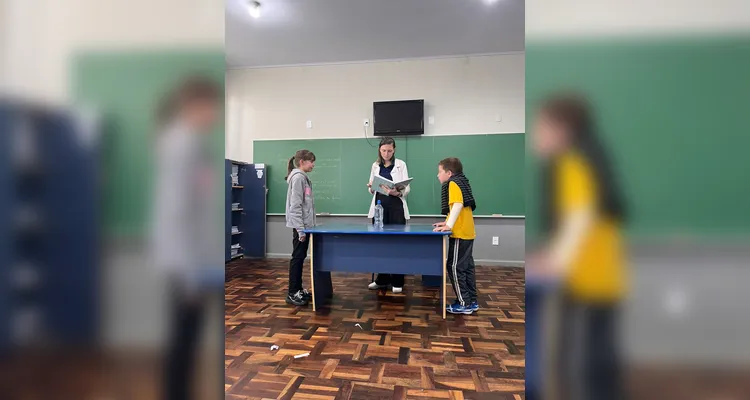 A turma também realizou dinâmicas de perguntas e respostas.