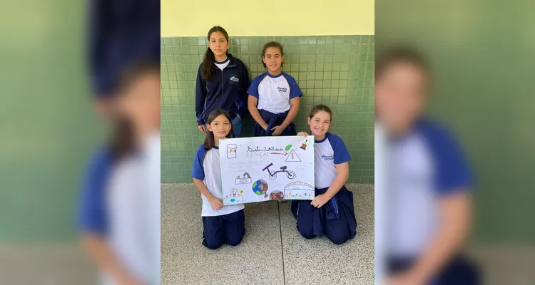Através das ações em sala, a classe elencou problemas sobre o tema e apresentou soluções através de cartazes de conscientização.