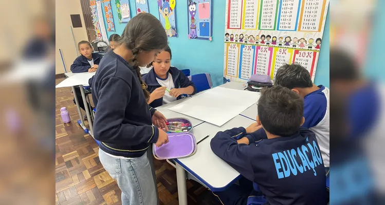 Através das ações em sala, a classe elencou problemas sobre o tema e apresentou soluções através de cartazes de conscientização.