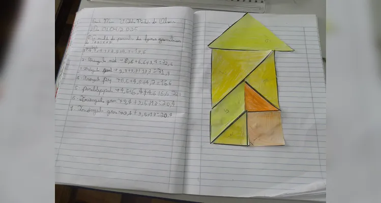 Os alunos realizaram observações, leituras do livro didático, montagens práticas de sólidos e criaram figuras tridimensionais com gomas e palitos.