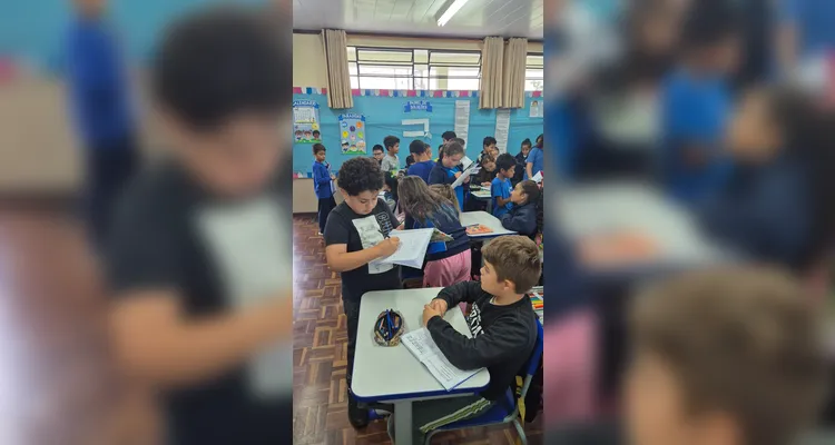 A dinâmica possibilitou momentos de troca e engrandecimento às crianças envolvidas.