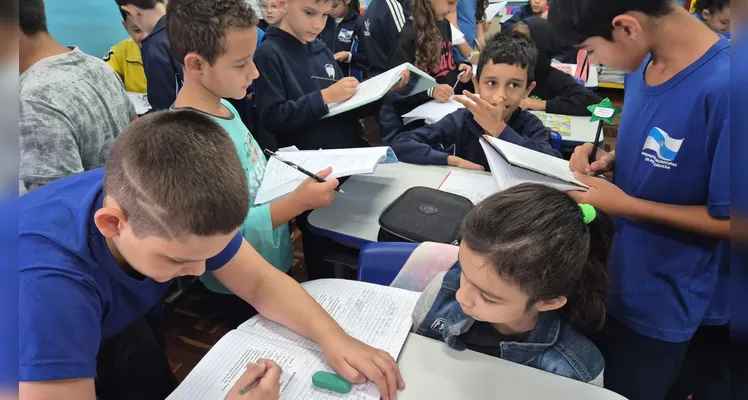 A dinâmica possibilitou momentos de troca e engrandecimento às crianças envolvidas.
