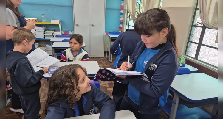 A dinâmica possibilitou momentos de troca e engrandecimento às crianças envolvidas.