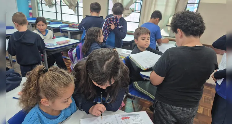 A dinâmica possibilitou momentos de troca e engrandecimento às crianças envolvidas.