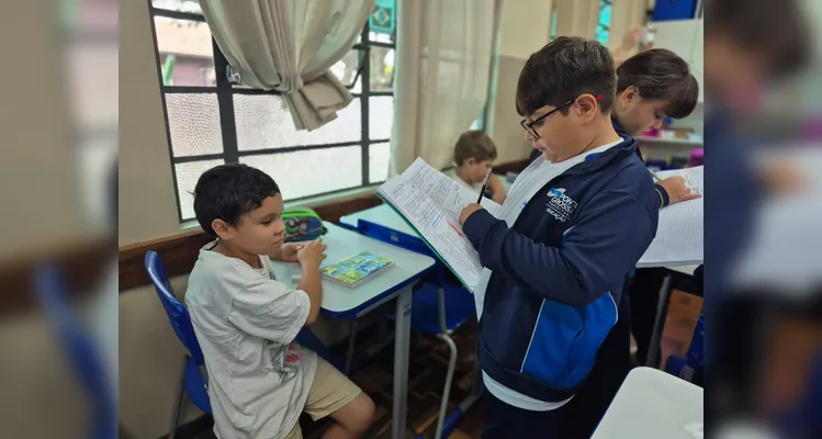 A dinâmica possibilitou momentos de troca e engrandecimento às crianças envolvidas.