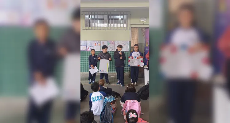 A dinâmica possibilitou momentos de troca e engrandecimento às crianças envolvidas.