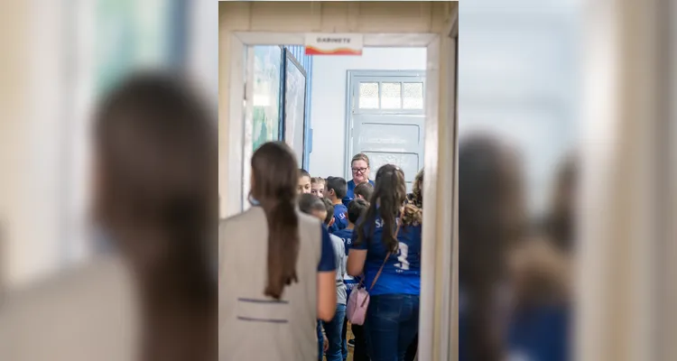 As entrevistas aconteceram na Prefeitura Municipal e os alunos também realizaram um tour pelo local antes de gravarem o podcast.