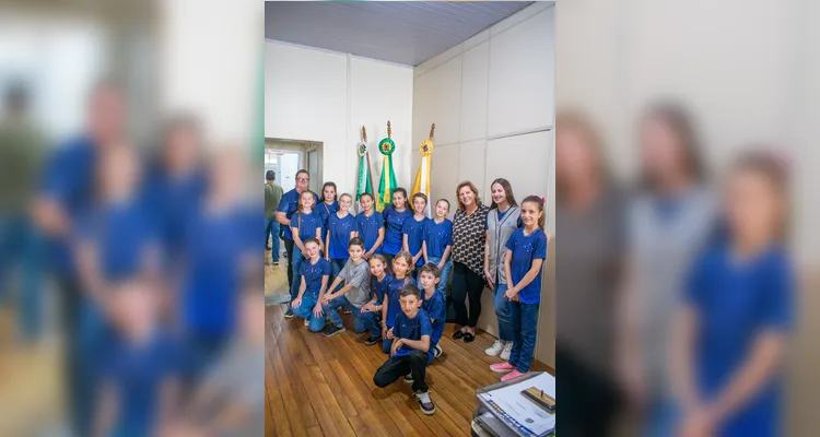 As entrevistas aconteceram na Prefeitura Municipal e os alunos também realizaram um tour pelo local antes de gravarem o podcast.