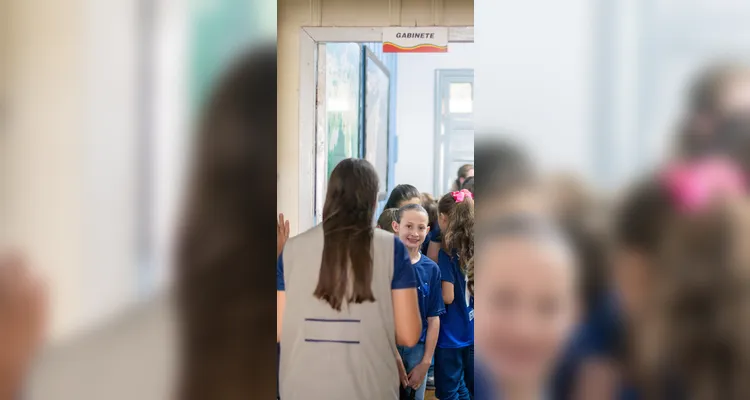 As entrevistas aconteceram na Prefeitura Municipal e os alunos também realizaram um tour pelo local antes de gravarem o podcast.