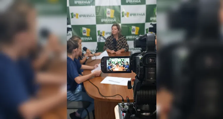 As entrevistas aconteceram na Prefeitura Municipal e os alunos também realizaram um tour pelo local antes de gravarem o podcast.