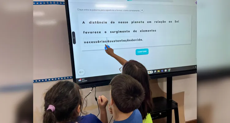 A turma também utilizou uma plataforma com missões online sobre a conservação do meio ambiente para se aprofundar no tema.