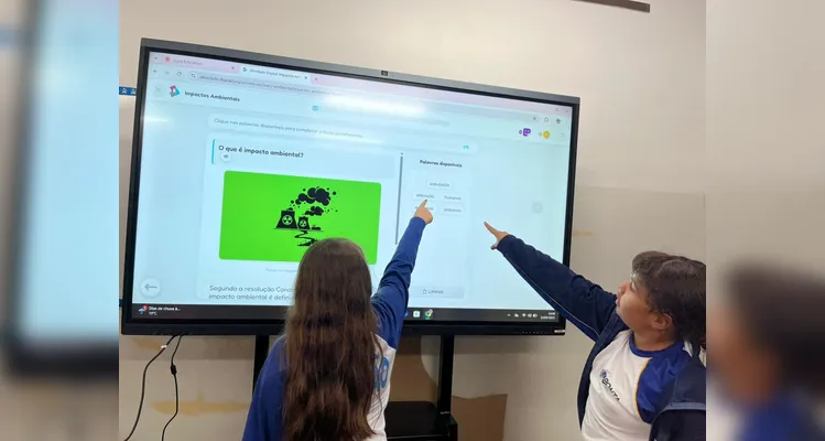 A turma também utilizou uma plataforma com missões online sobre a conservação do meio ambiente para se aprofundar no tema.
