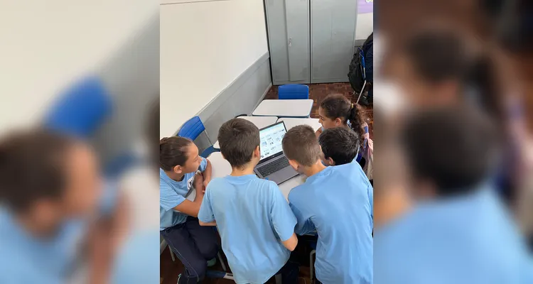 A turma realizou análises no Jornal da Manhã na versão física e digital e na sequência se empenhou em desenvolver as suas próprias notícias.