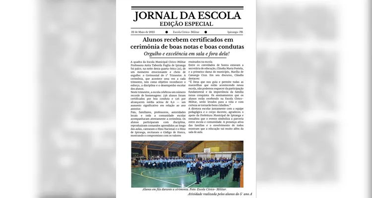A turma realizou análises no Jornal da Manhã na versão física e digital e na sequência se empenhou em desenvolver as suas próprias notícias.