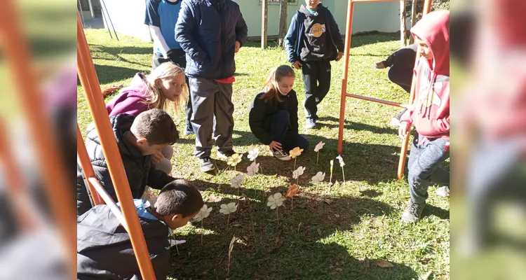 Como ações, a turma confeccionou materiais de conscientização, gravou um vídeo com o resultado dos trabalhos e criou um jardim simbólico.