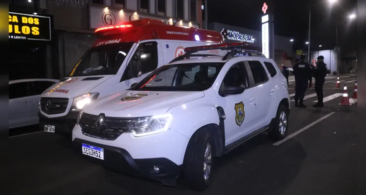 Acidente aconteceu na noite dessa terça-feira, no Centro de Ponta Grossa