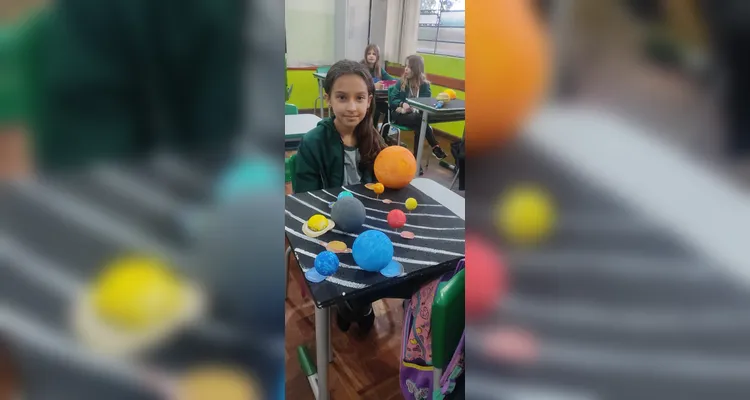 Educandos puderam criar belas representações da nossa vizinhança cósmica.