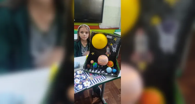 Educandos puderam criar belas representações da nossa vizinhança cósmica.