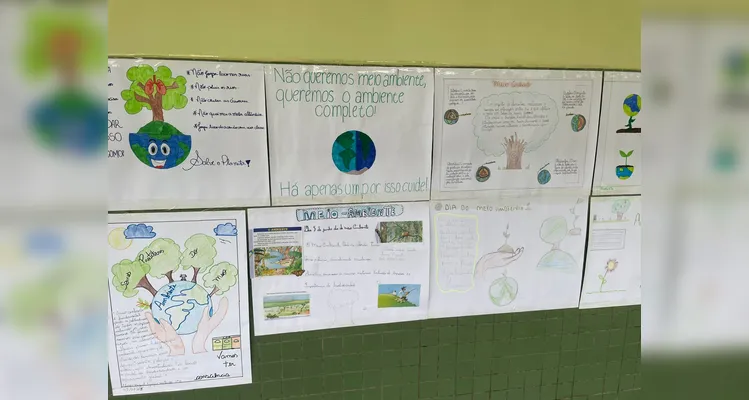 A classe também confeccionou cartazes e contou com visitas especiais para se aprofundar na temática.