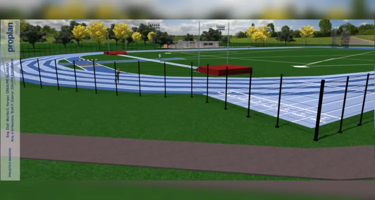 Nova pista UEPG terá toda a infraestrutura remodelada. Espaço será maior do que o atual e contará local de caminhada no entorno do complexo de atletismo -