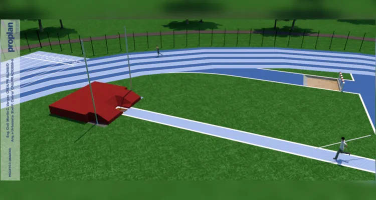 Nova pista UEPG terá toda a infraestrutura remodelada. Espaço será maior do que o atual e contará local de caminhada no entorno do complexo de atletismo -