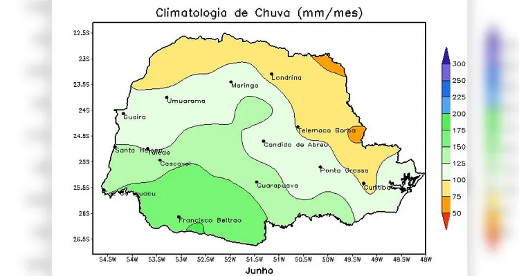 Junho trará chuva para os Campos Gerais e demais regiões do estado