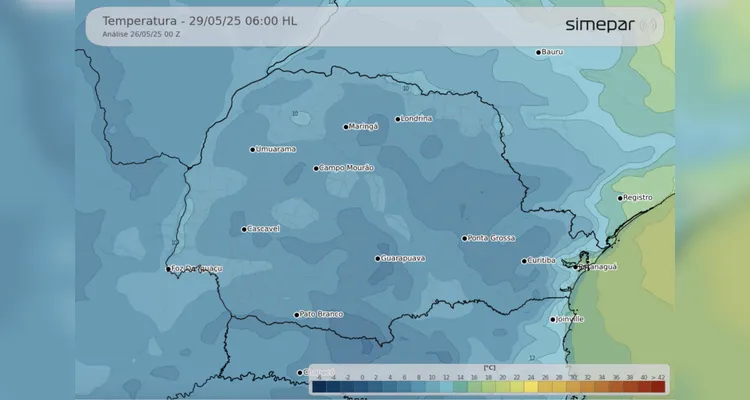 Campos Gerais pode ter temperatura negativa nos próximos dias