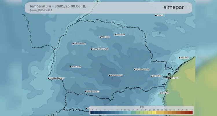 Campos Gerais pode ter temperatura negativa nos próximos dias
