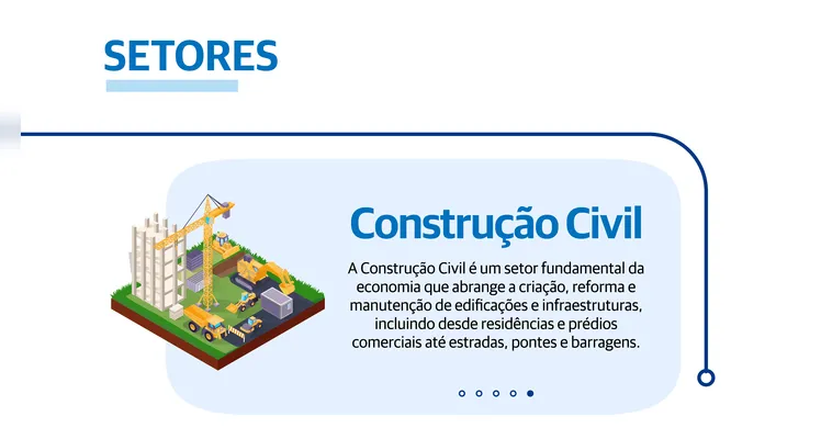A Construção Civil é um setor fundamental da economia que abrange a criação, reforma e manutenção de edificações e infraestruturas, incluindo desde residências e prédios comerciais até estradas, pontes e barragens.
