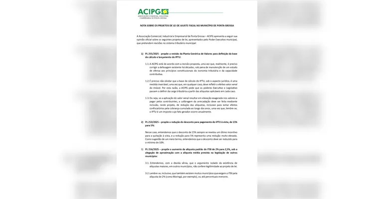Confira a nota na íntegra.