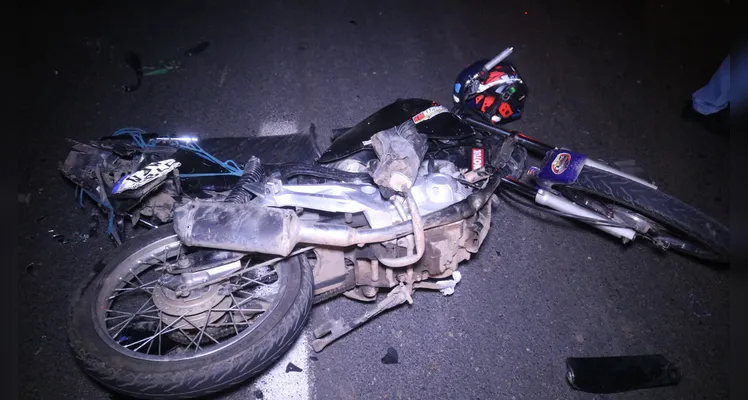 Motocicleta envolvida na colisão.