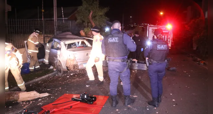 Fotos revelam cenário de destruição após acidente com óbito em Ponta Grossa