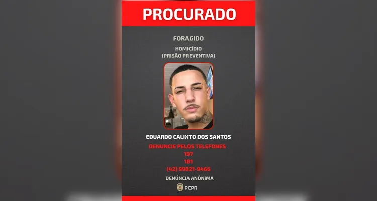 PCPR divulga foto de quatro foragidos por homicídio em Telêmaco Borba