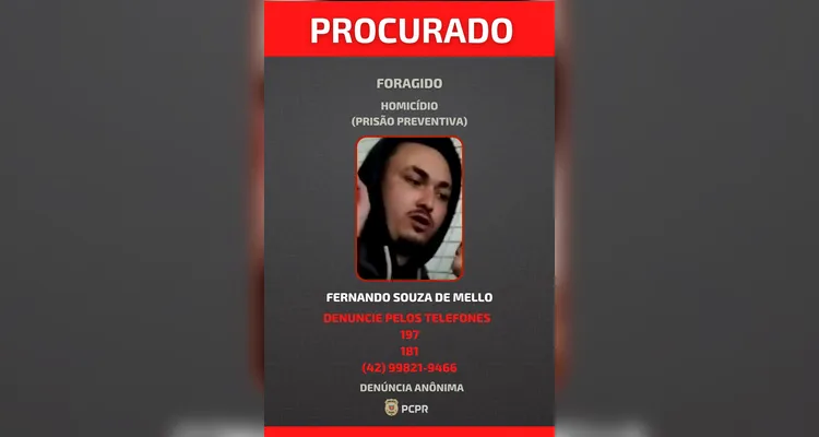 PCPR divulga foto de quatro foragidos por homicídio em Telêmaco Borba