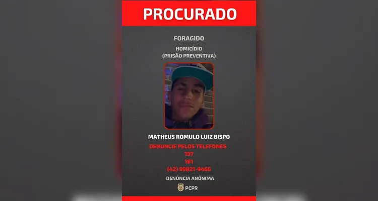 PCPR divulga foto de quatro foragidos por homicídio em Telêmaco Borba