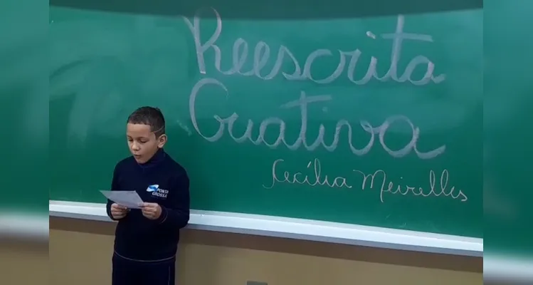 Uma das atividades realizadas pela turma foi a reescrita criativa de uma obra de Cecília Meireles.