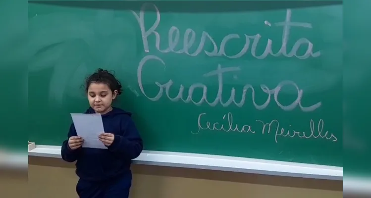 Uma das atividades realizadas pela turma foi a reescrita criativa de uma obra de Cecília Meireles.