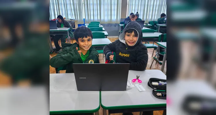 Desenvolvimento do trabalho contou com auxílio da tecnologia e muito engajamento da turma.