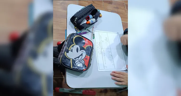 Uma das atividades desafiou os estudantes a ilustrarem atitudes de conscientização sobre os cuidados com a água.